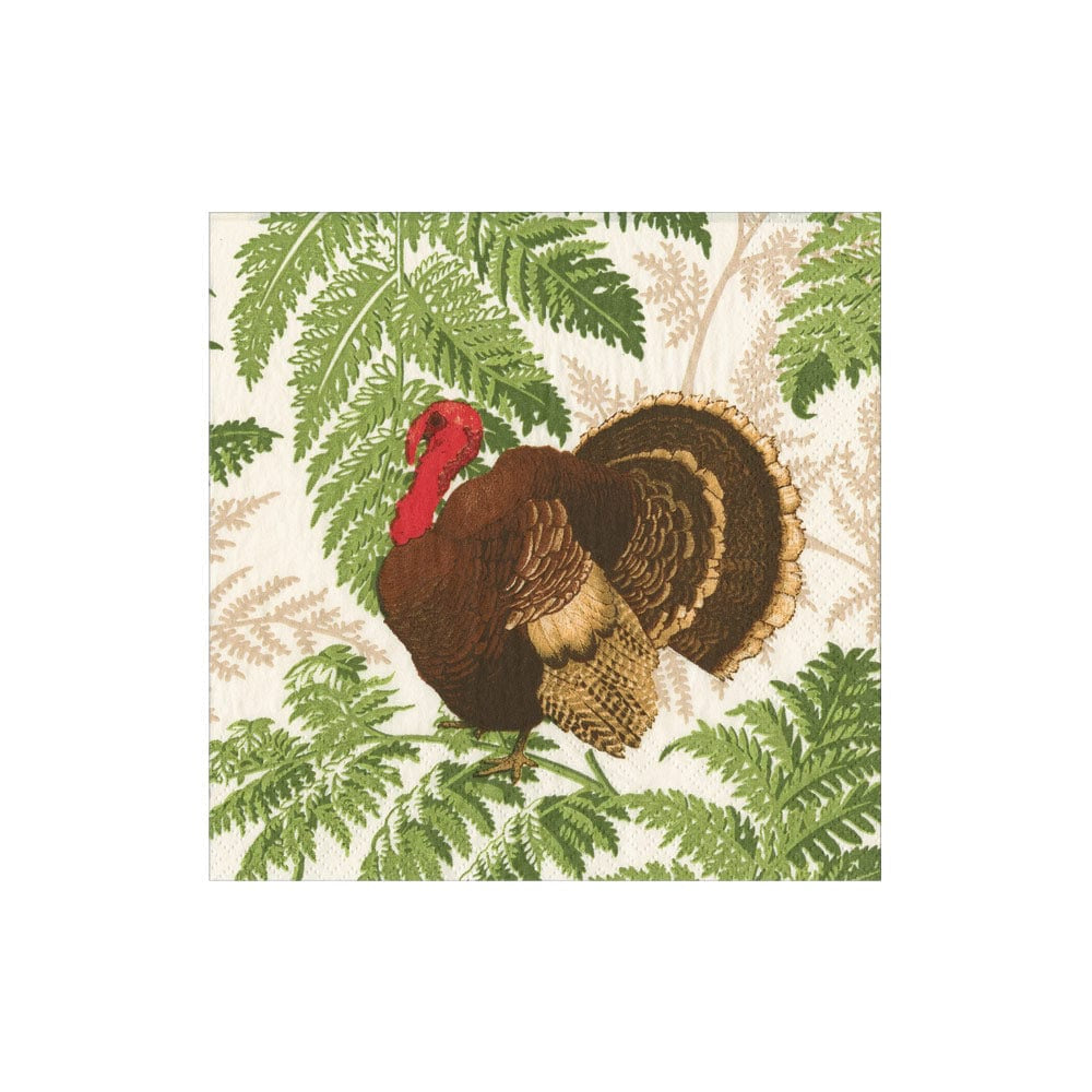 Turkey Among Ferns Cocktail Napkins