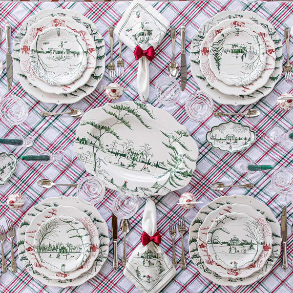 Country Estate Evergreen Winter Frolic Party Plate Set/4