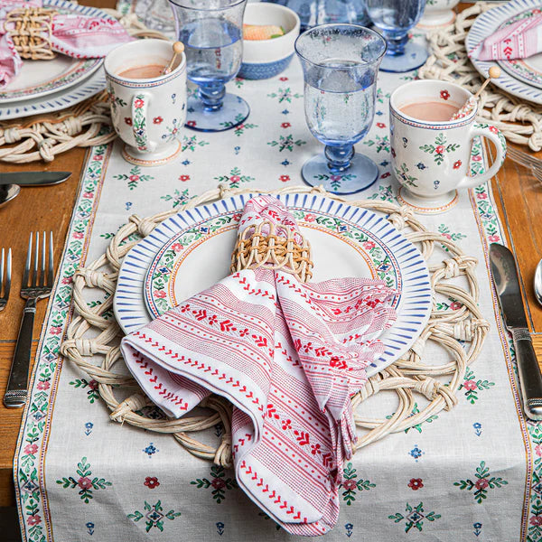 Villa Stripe Red/White Napkin