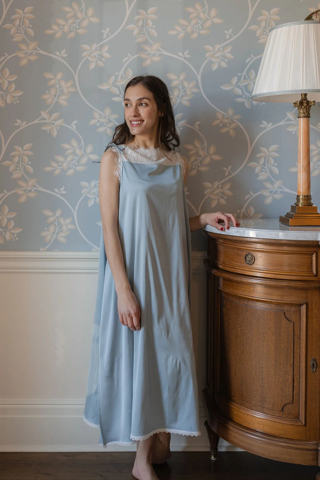 Chloe Lace & Satin Nightgown