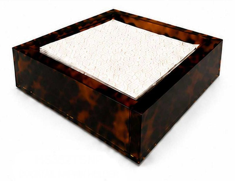 Lucite Tortoiseshell Cocktail Napkin Holder