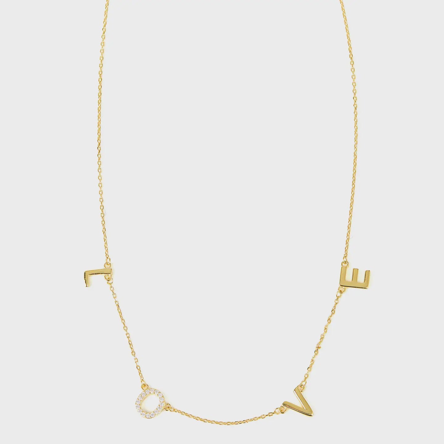 Love Necklace with Pave CZ