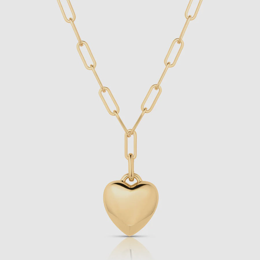Aurelie Puffy Heart Clip Necklace