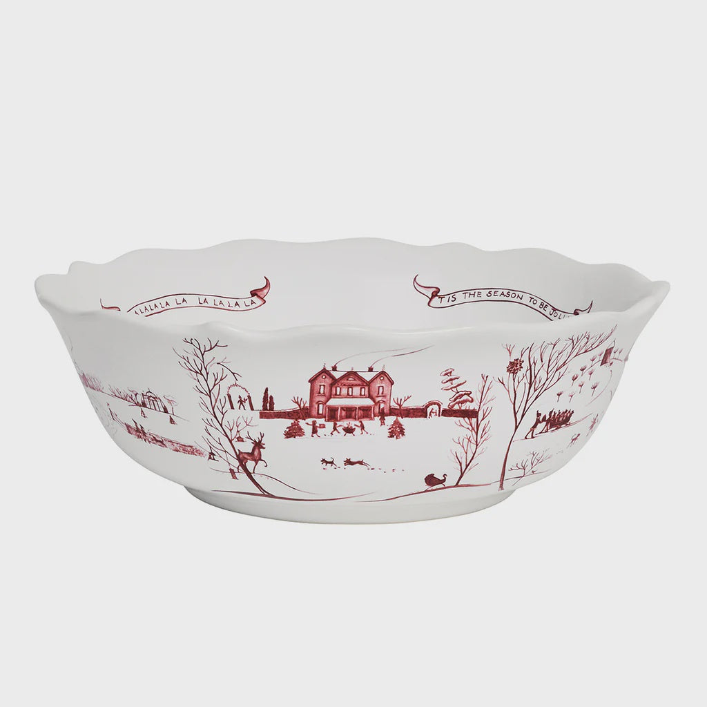 Country Estate Ruby Winter Frolic 11" Serving Bowl