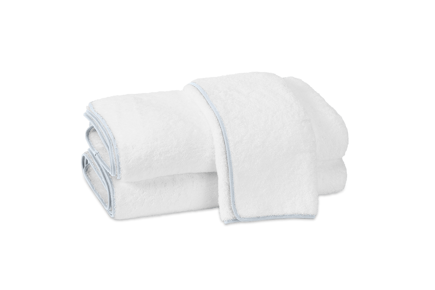 Cairo Bath Towel - White/Light Blue