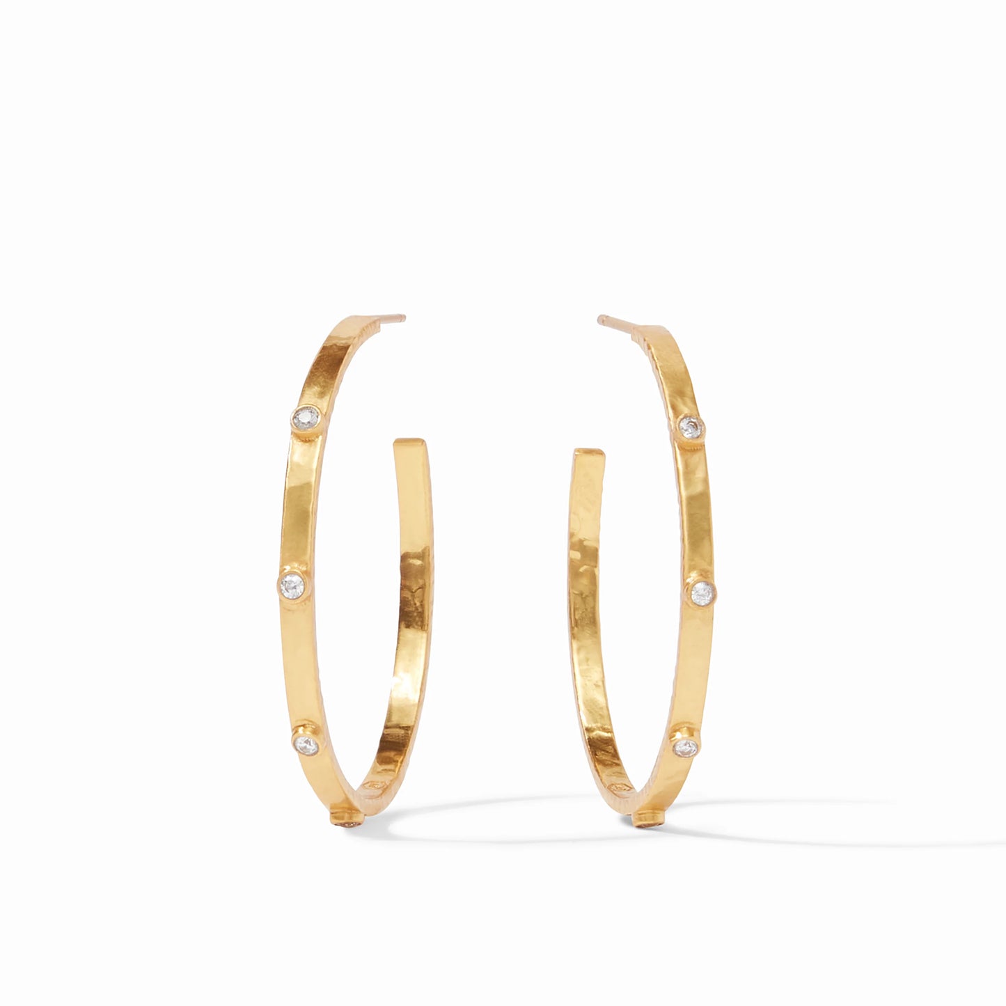 Crescent Stone Hoop CZ