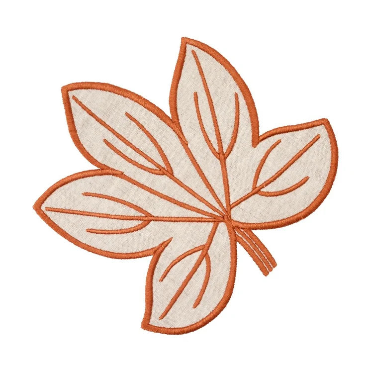 Flax Harvest Leaf Linen Coaster - Set of 4