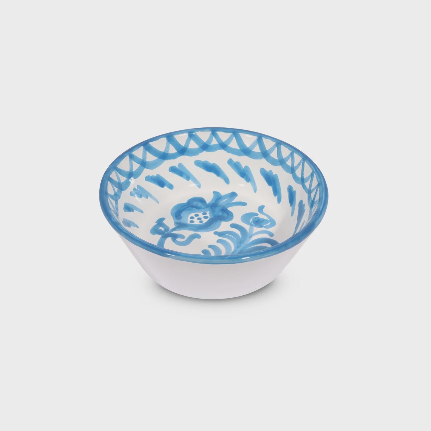 Mini Bowl with Handpainted Designs - Sky Blue