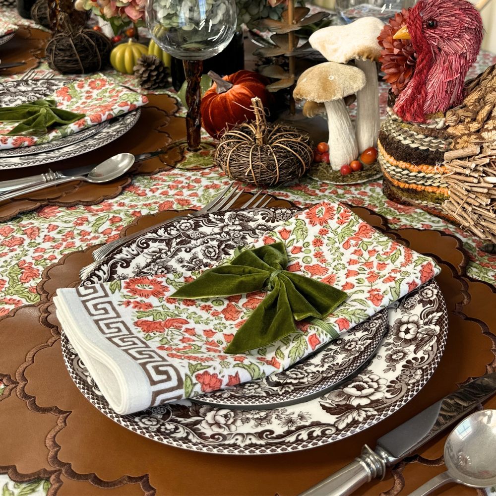 Larkspur & Bramble: Pumpkin and Sage Napkin