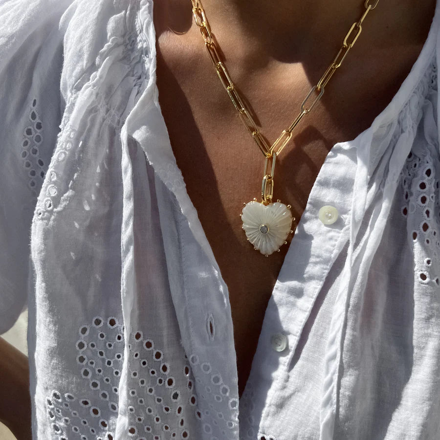 Malene Mother of Pearl Clip Necklace