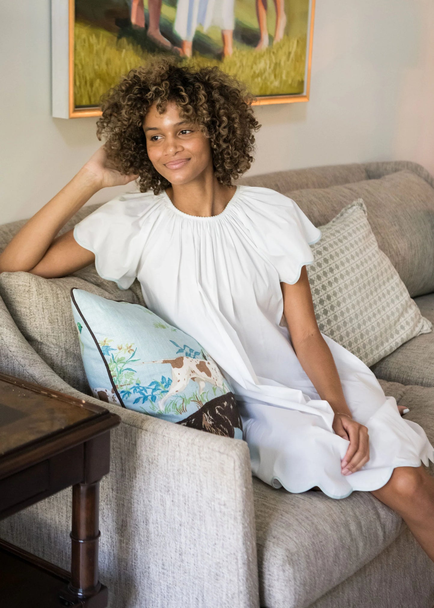 Vandy Scalloped Tape Trim Nightgown