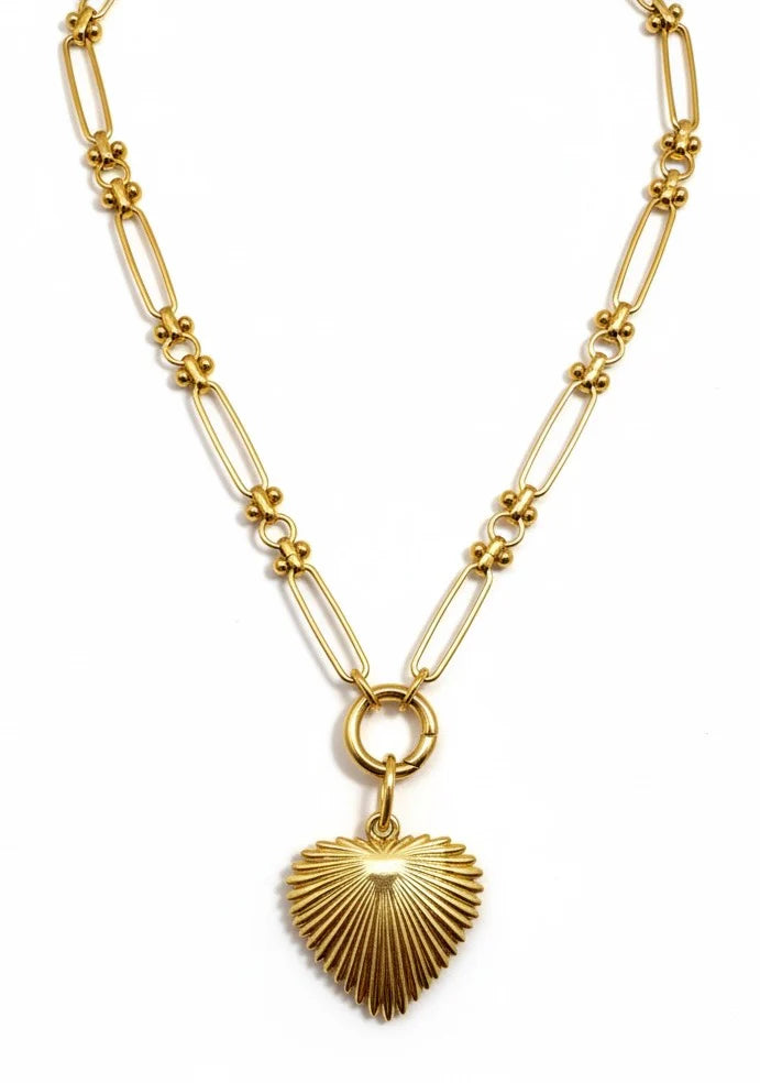 Ribbed Heart Charm