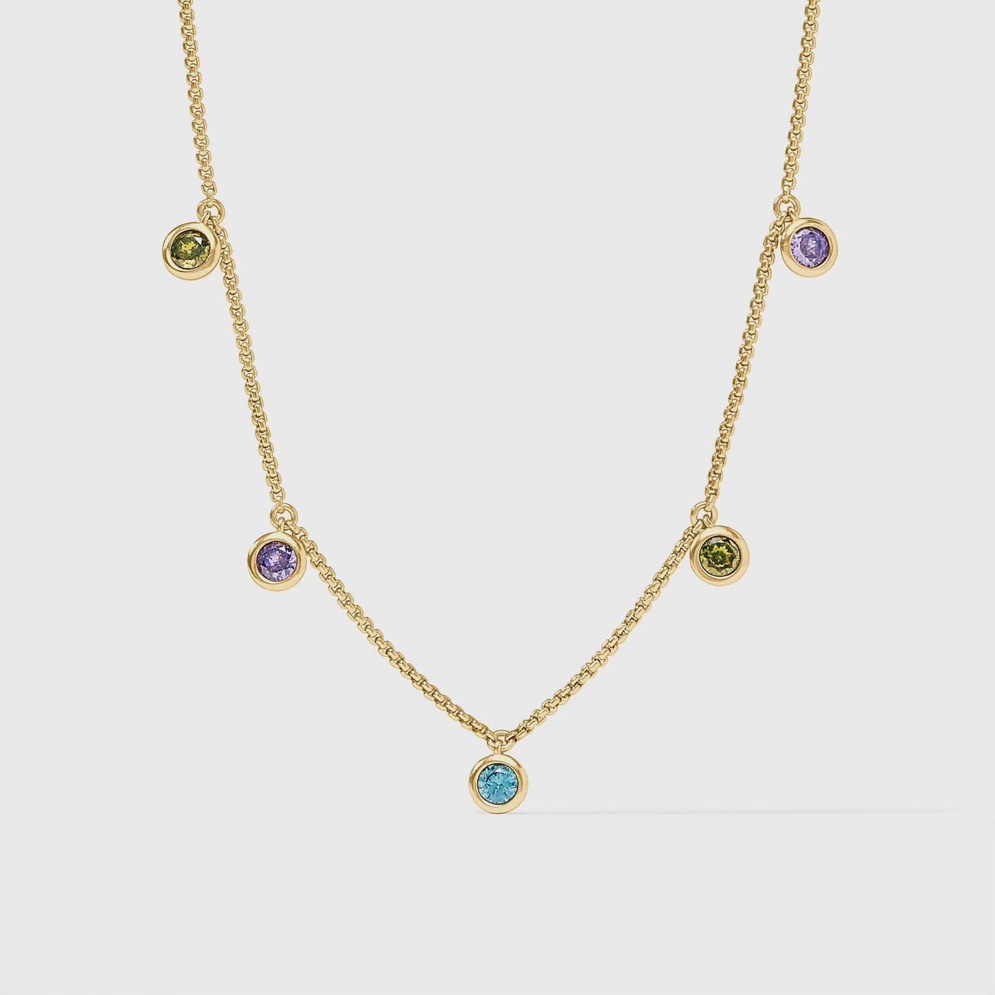 Rainbow Delicate Charm Necklace