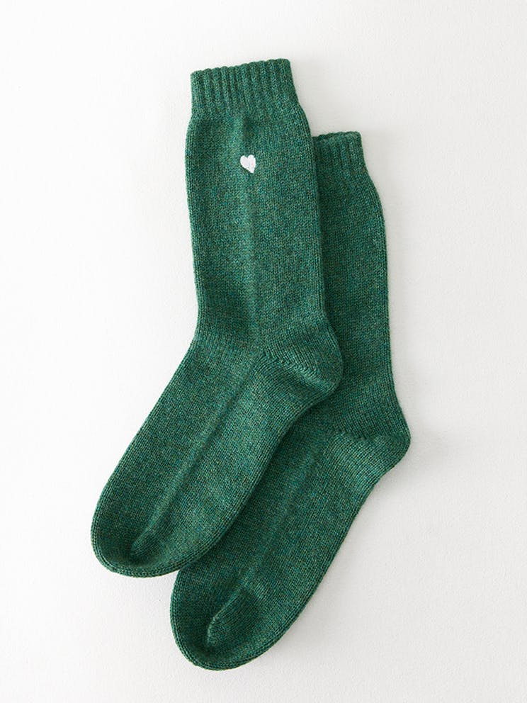 Sleeping Socks with Embroidered Heart