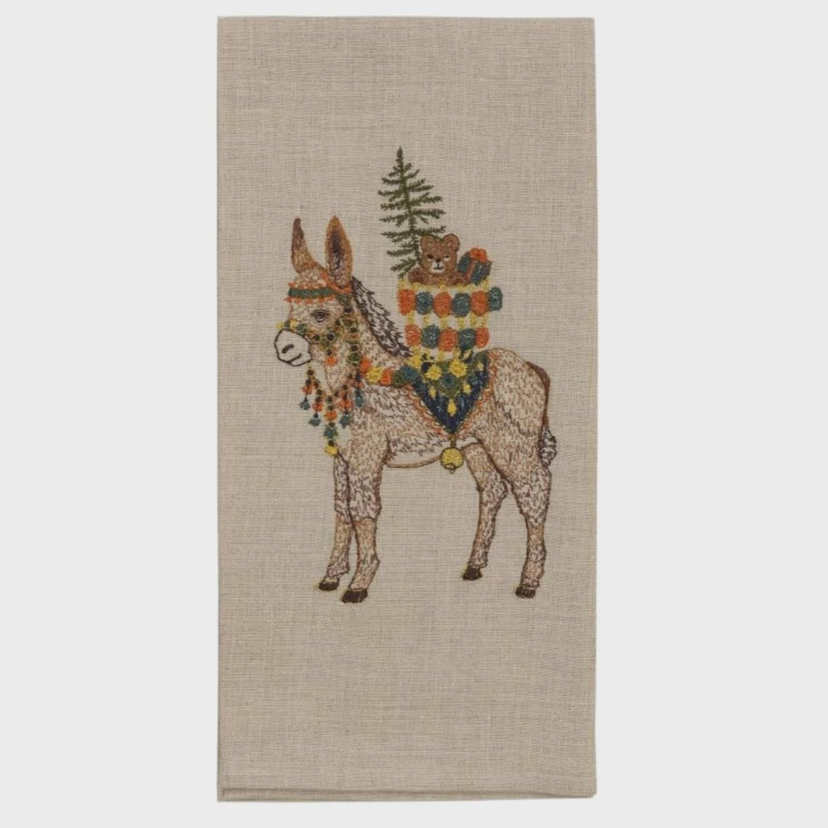 Christmas Donkey Tea Towel