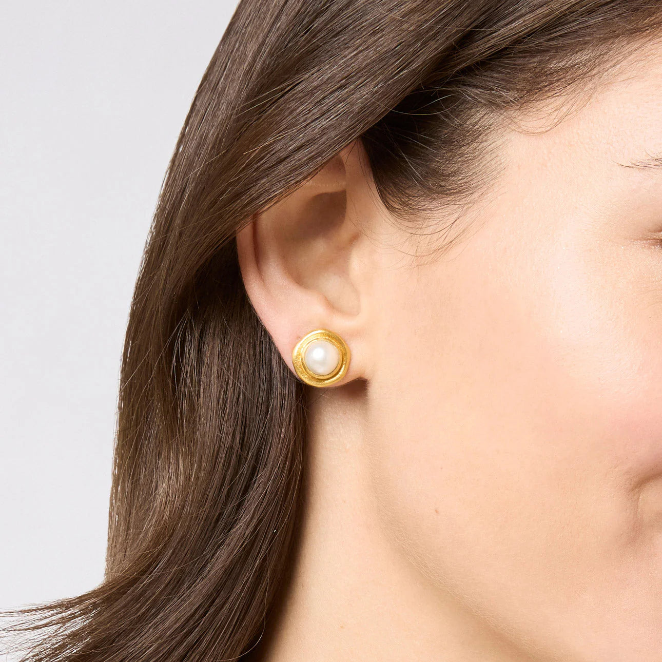 Wave Stone Stud Earring