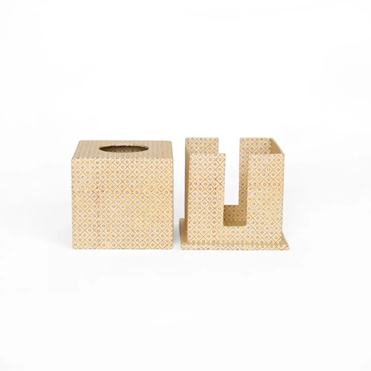 Block Printed Square Tissue Box