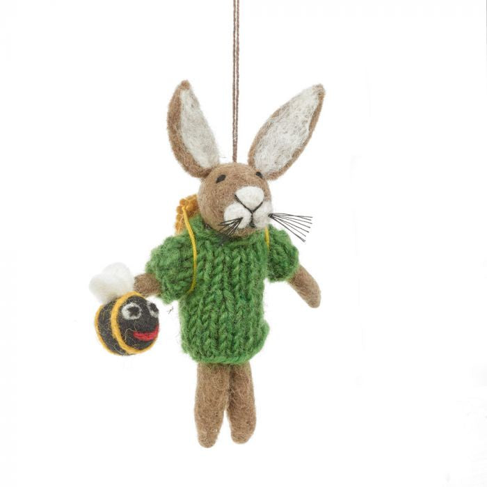 Billy Bumblebee Hare Felt Ornament