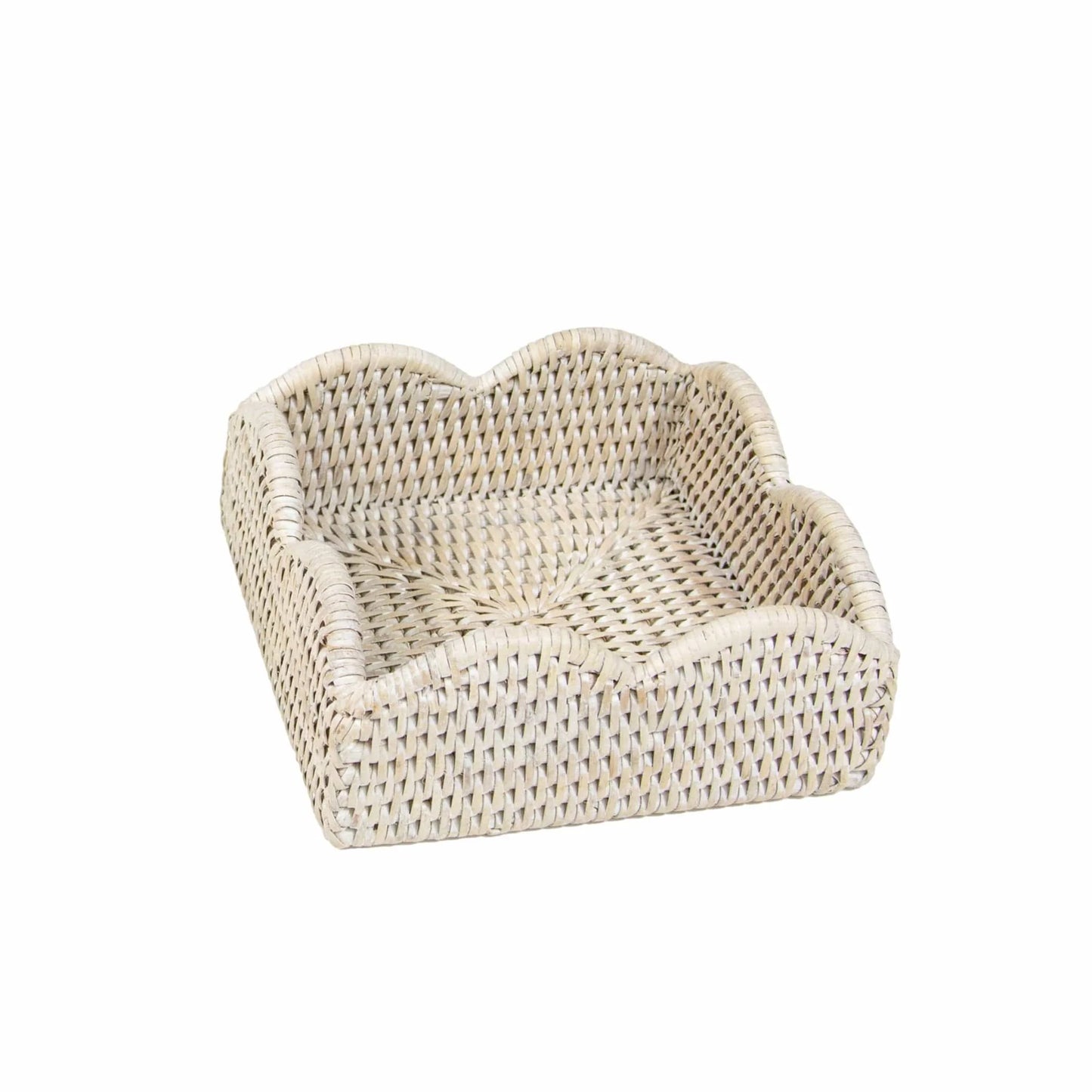 Rattan Scalloped Cocktail Napkin Holder