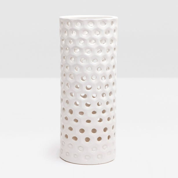 Edmonton Large Ceramic Umbrella Stand, Glossy White
