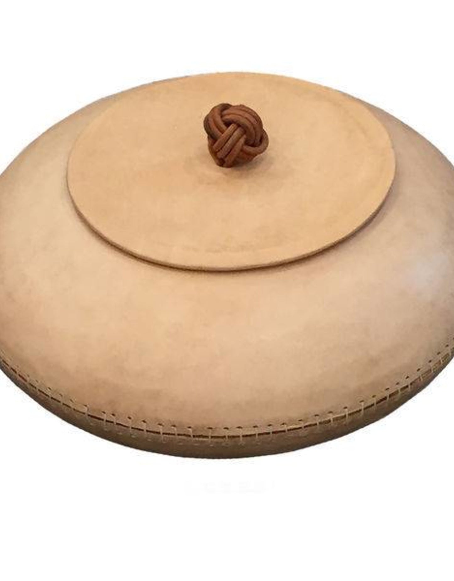 Natural Leather Knot Lid Bowl