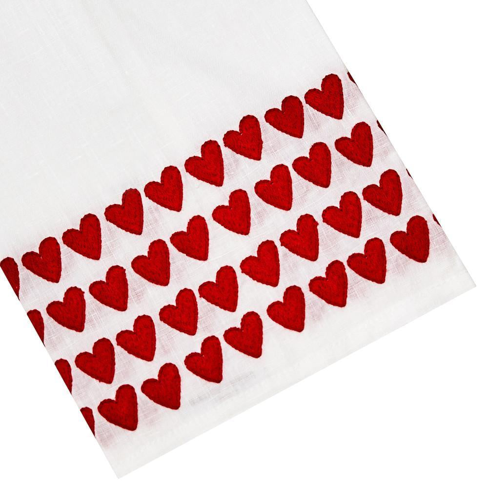 Full Hearted Tip Towel - Red