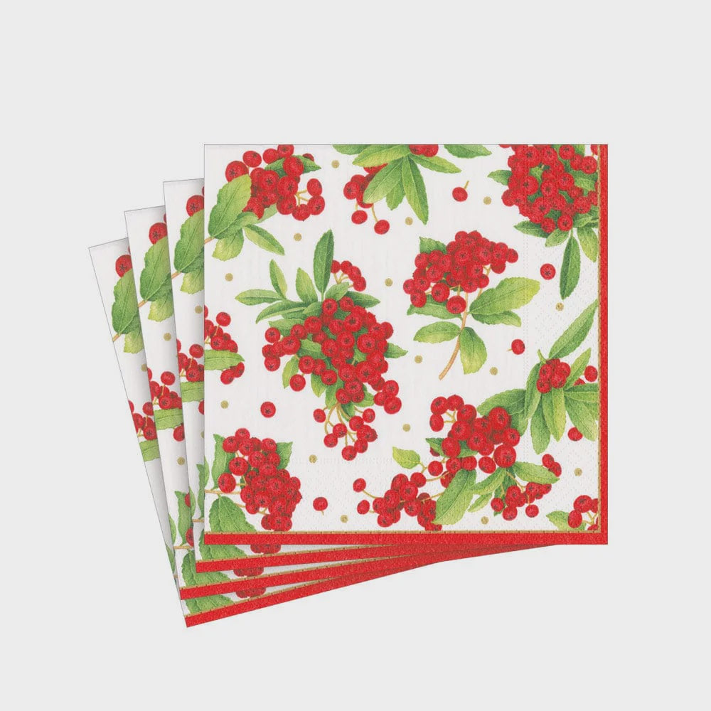 Christmas Berry Red Cocktail Napkins