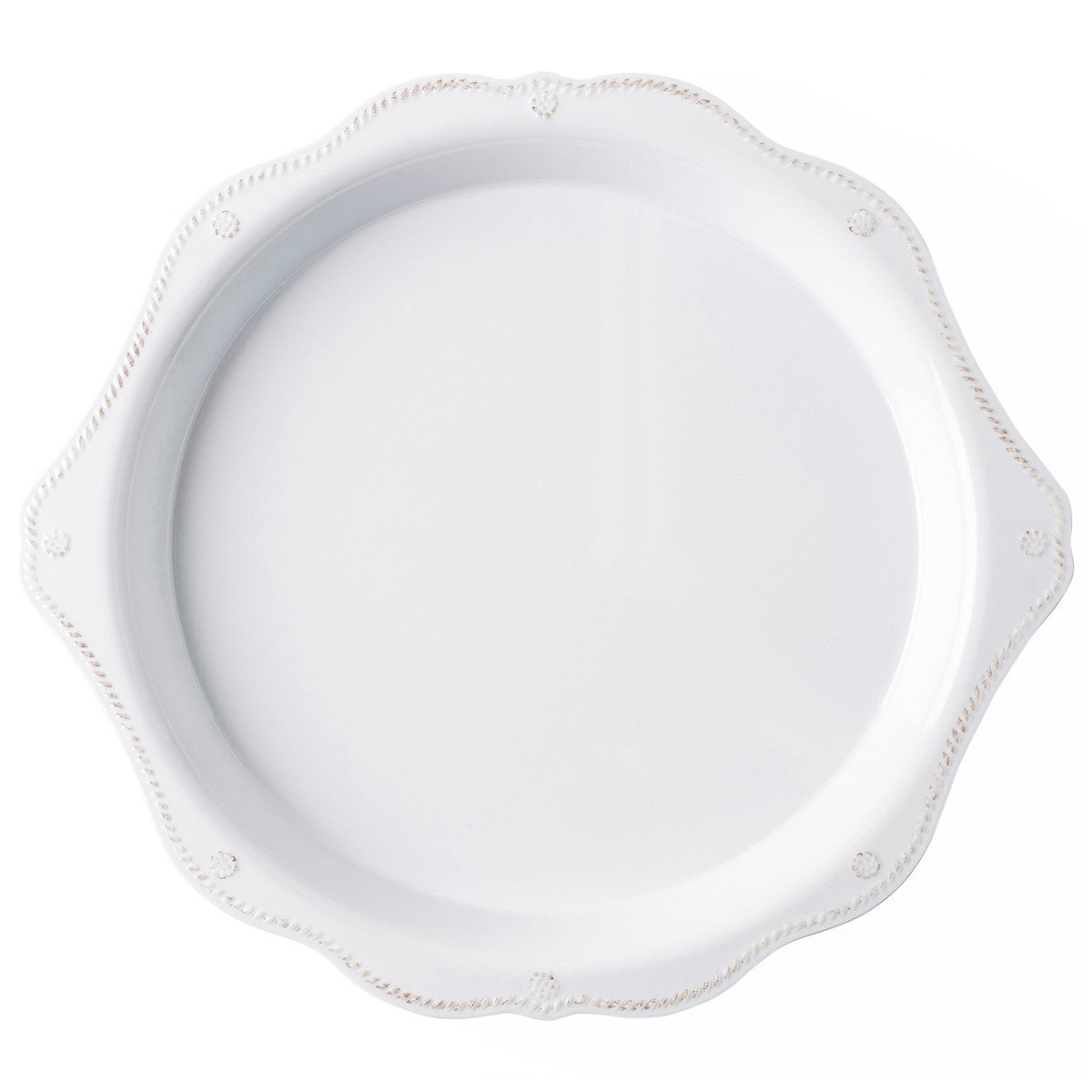 Berry & Thread Melamine Whitewash 17" Round Handled Platter