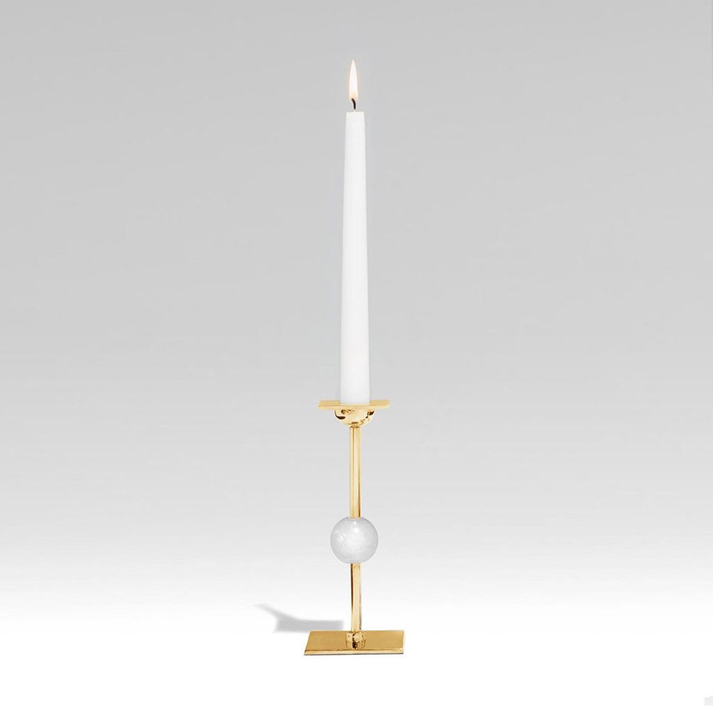Ilumina Candlestick: Small Brass Crystal