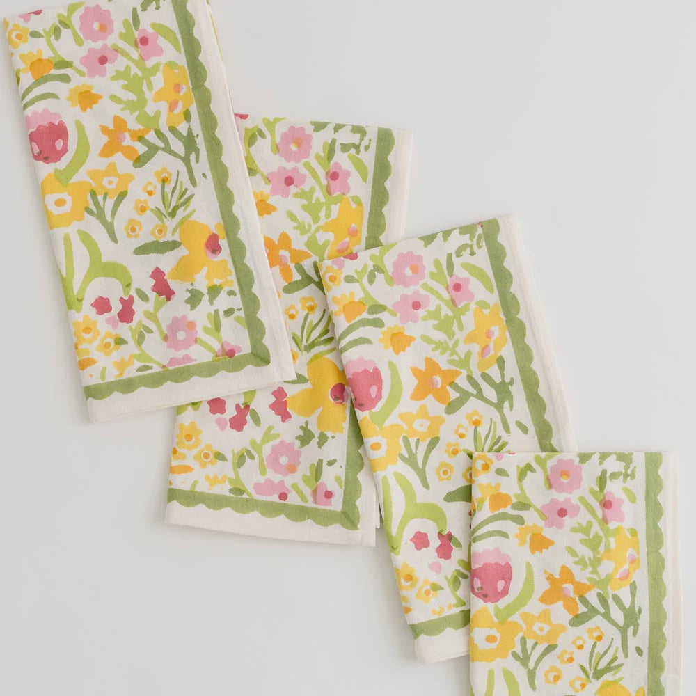 70s Flower Napkins set/4
