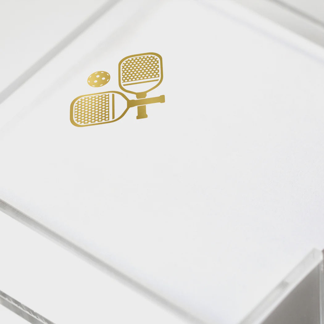 Gold Foil Pickleball Small Notepad
