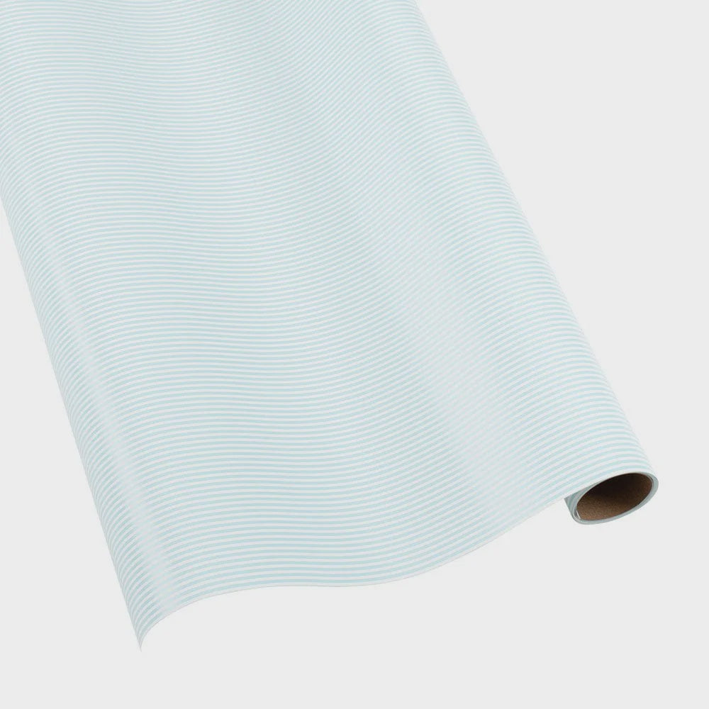 Oxford Stripe Gift Wrap - Robin's Egg