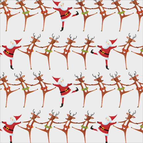 Christmas Can Can Ivory Gift Wrap