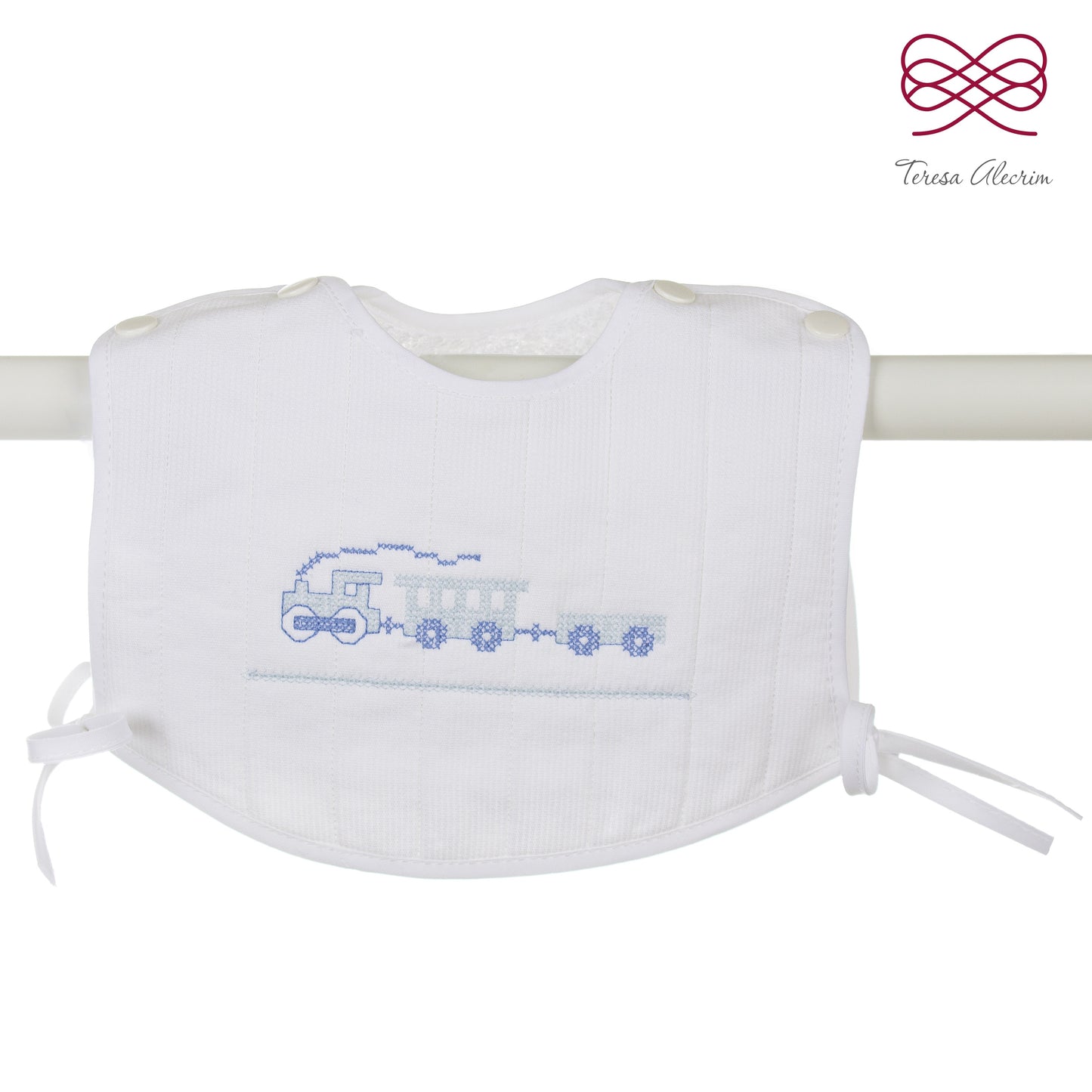 Baby Bib w/ Blue Train
