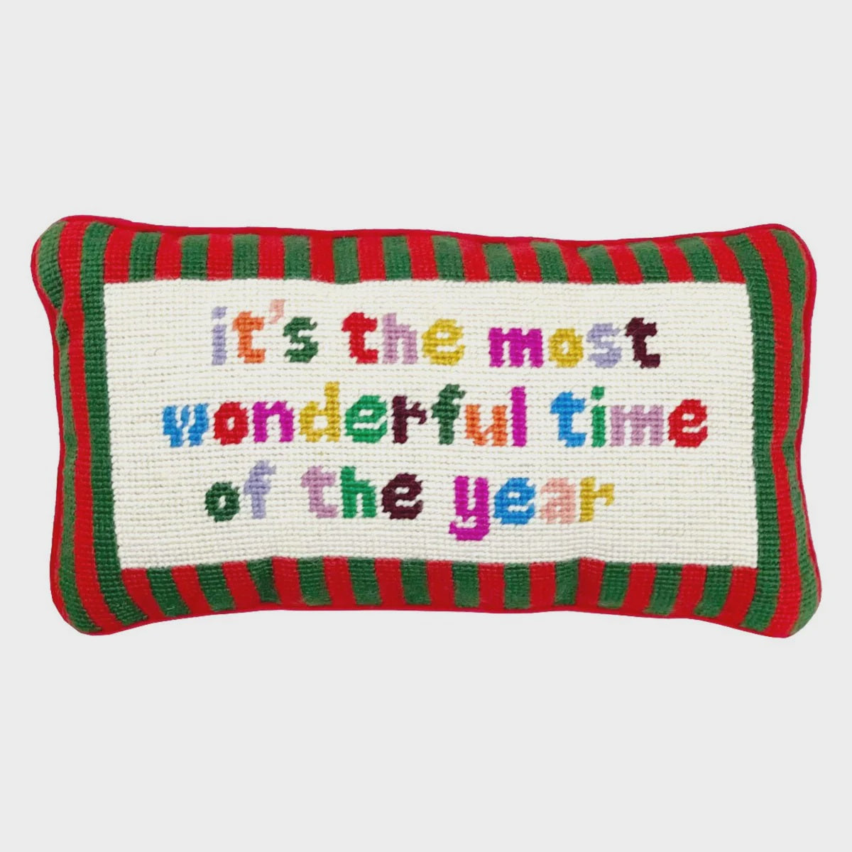 Most Wonderful Time Needlepoint Pillow