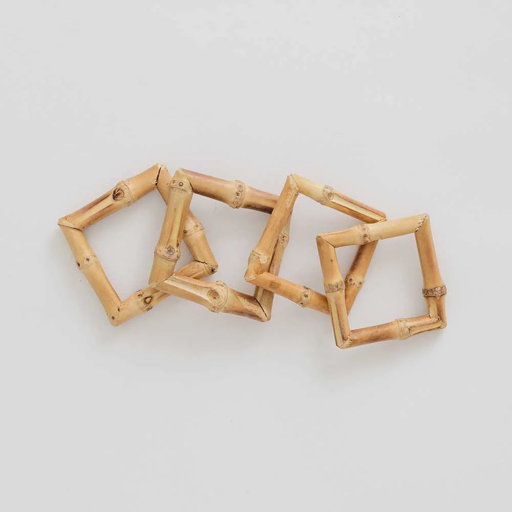 Square Bamboo Napkin Ring (set/4)