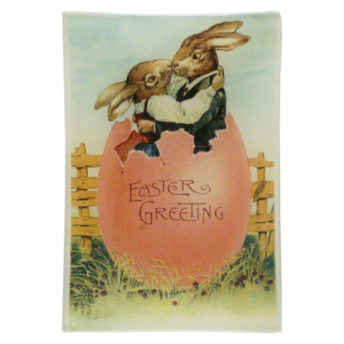 Easter Greeting (Embracing Rabbits) Mini- Tray