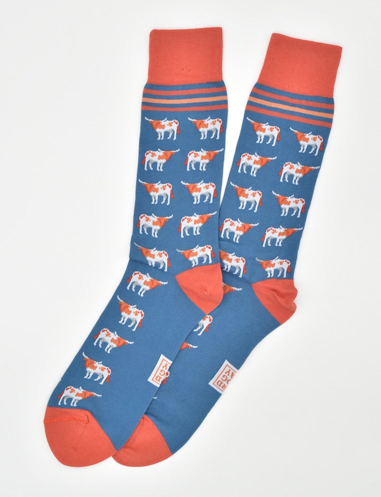 Longhorn Stable Socks - Blue