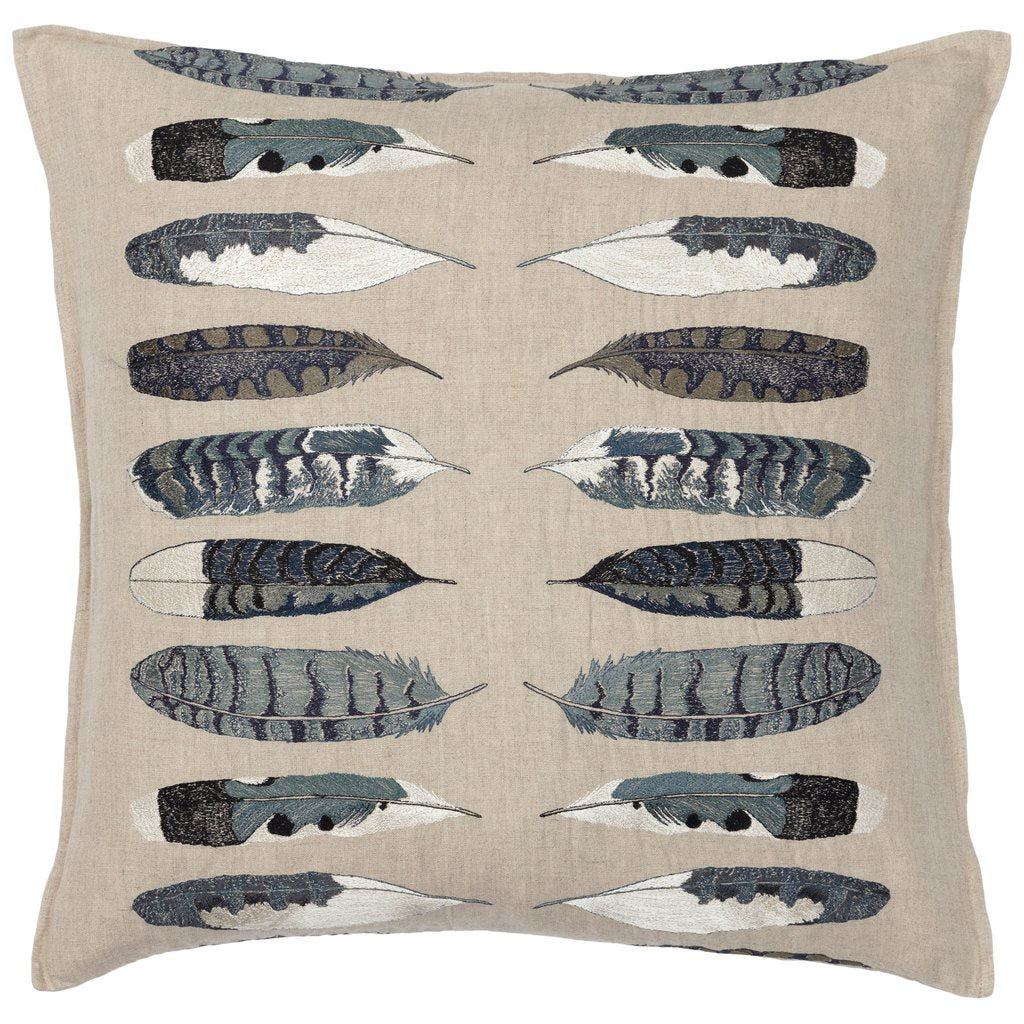 Feather Harmony Blue Pillow with Insert DISC