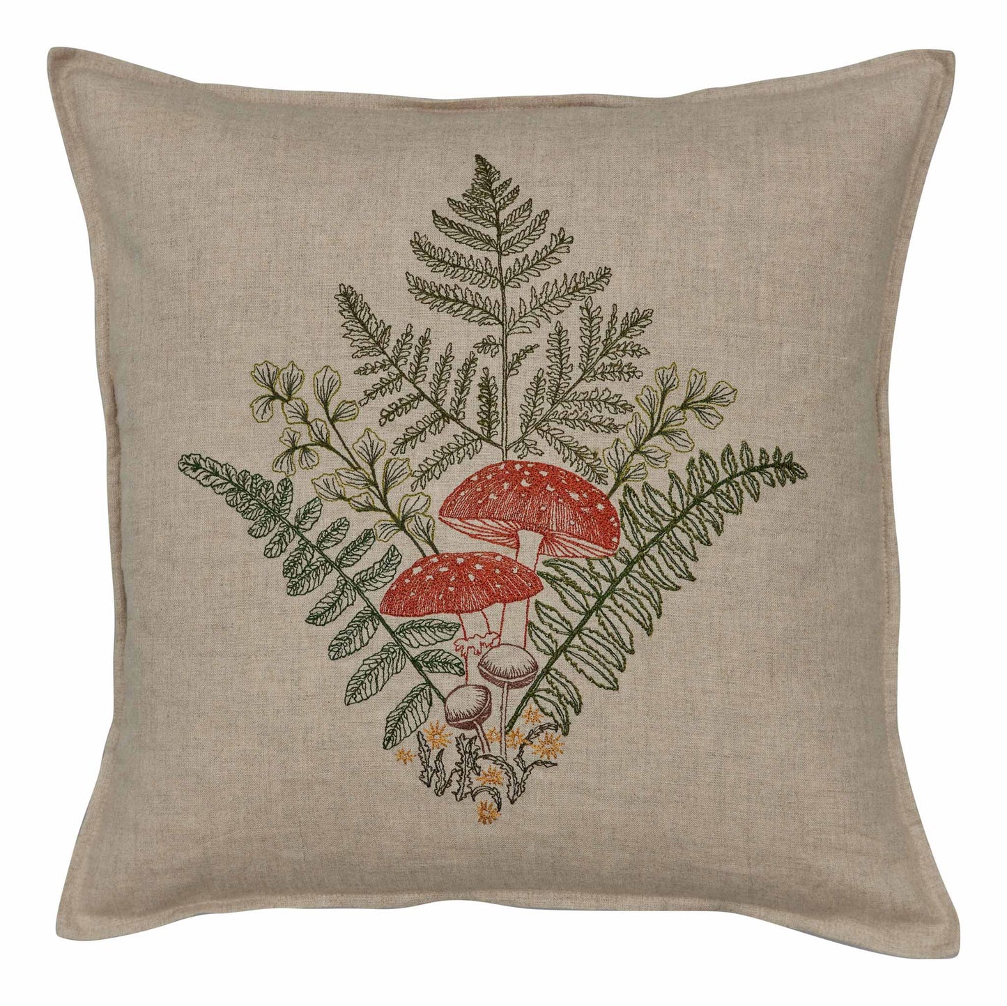 Mushrooms & Ferns Bouquet Pillow
