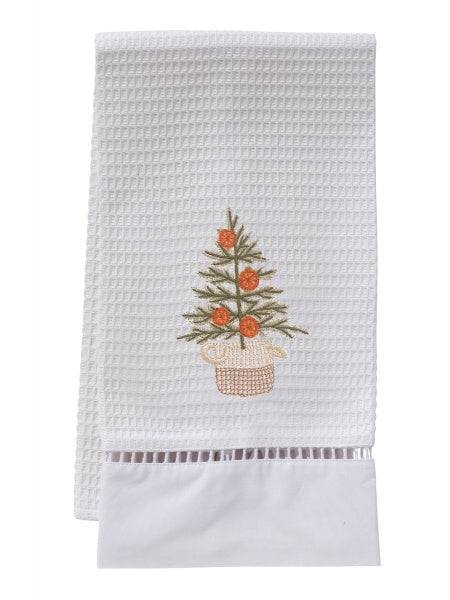 Waffle Guest Towel - Oranges for Christmas