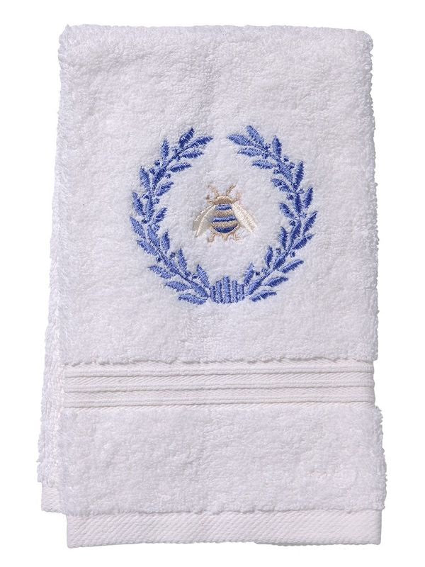 Terry Guest Towel, Napoleon Bee Wreath (Blue)