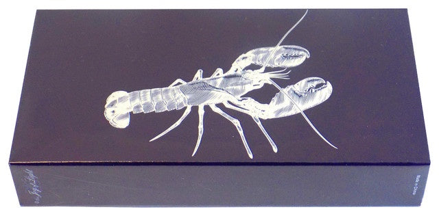 Lobster White on Blue 4" Matchbox