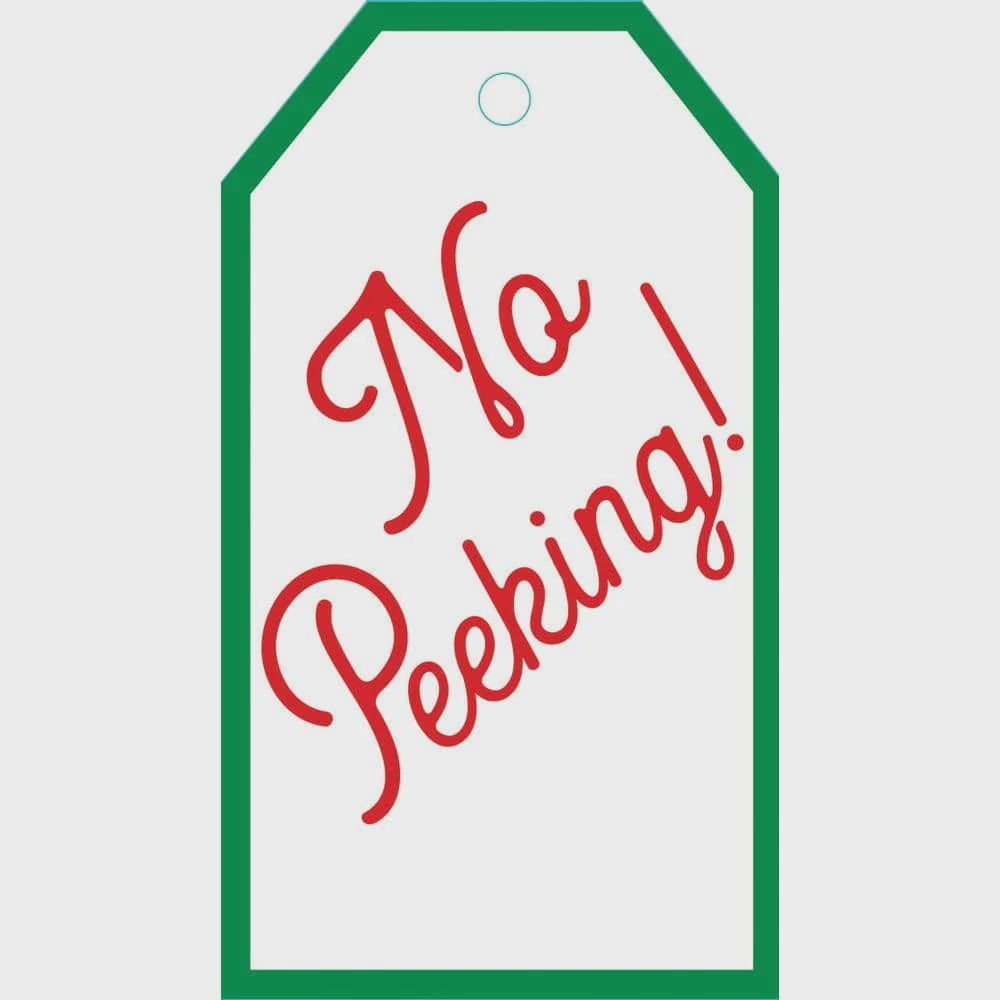No Peeking Hanging Gift Tag - Pack of 4