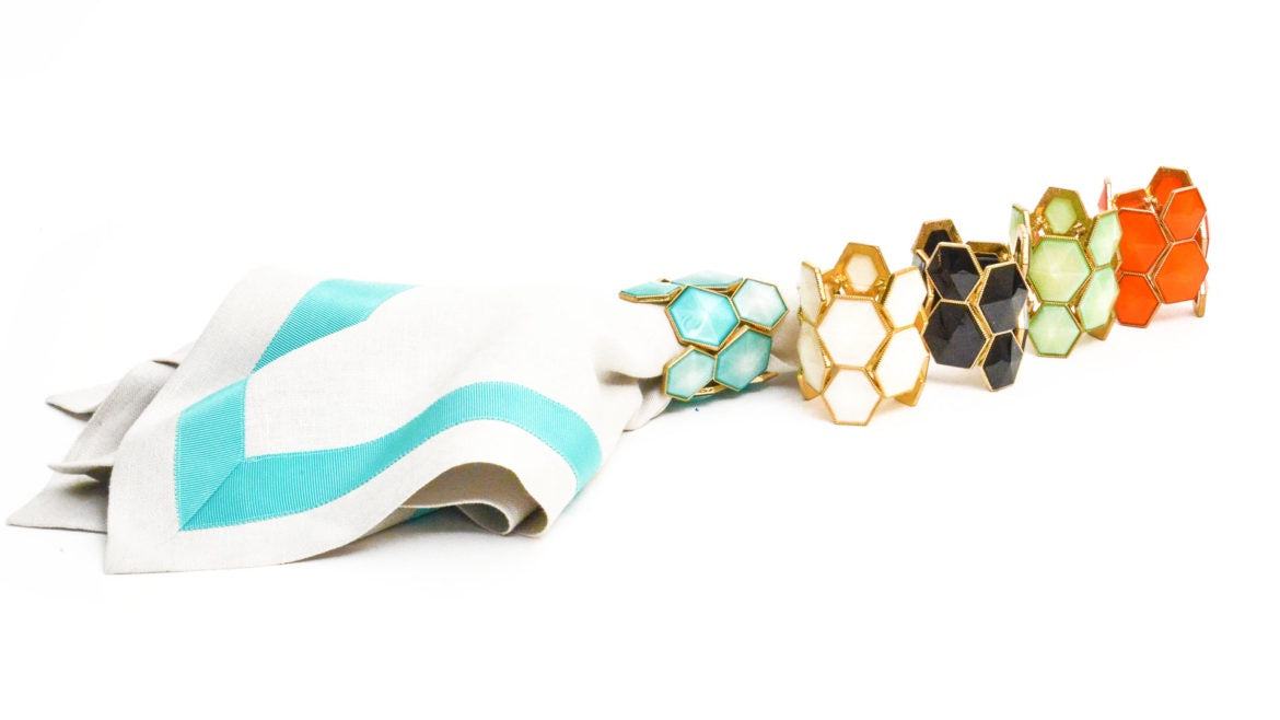 Napkin Rings: Hexagon Ivory