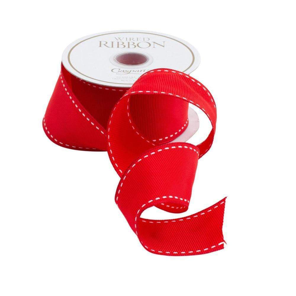 Red Grosgrain Wired Ribbon
