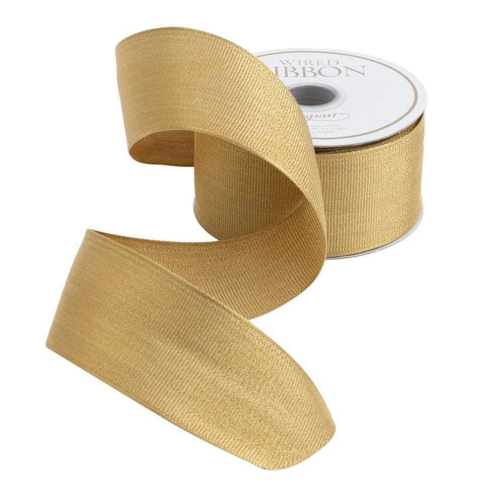 Gold Metallic Unwired Grosgrain Ribbon