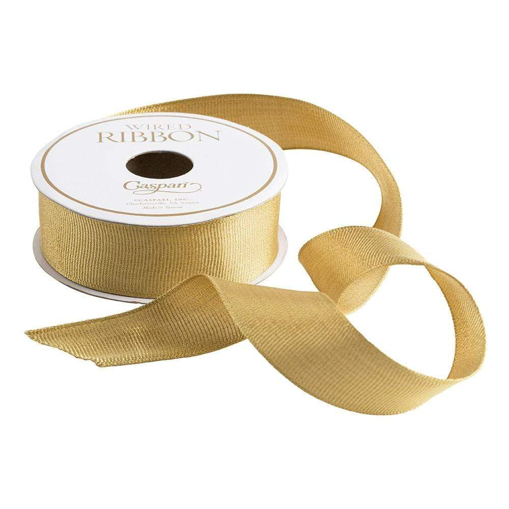 Gold Metallic Grosgrain Wired Ribbon