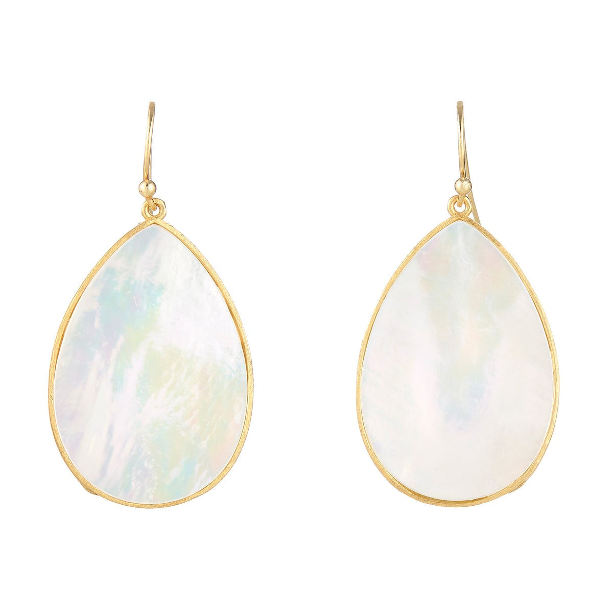 Large Teardrop Mother of Pearl Earrings