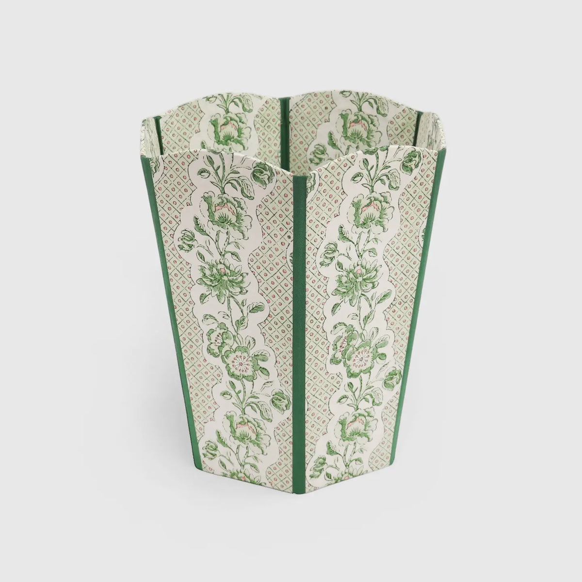 Block Printed Scalloped Basket